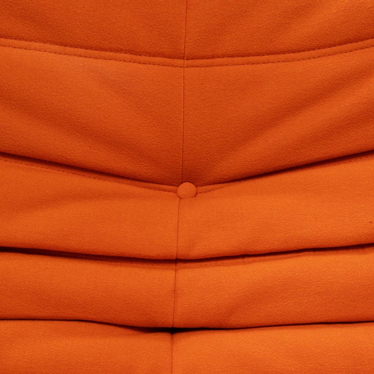 Togo Orange Fabric Modular Sofa by Michel Ducaroy for Ligne Roset, Two ...