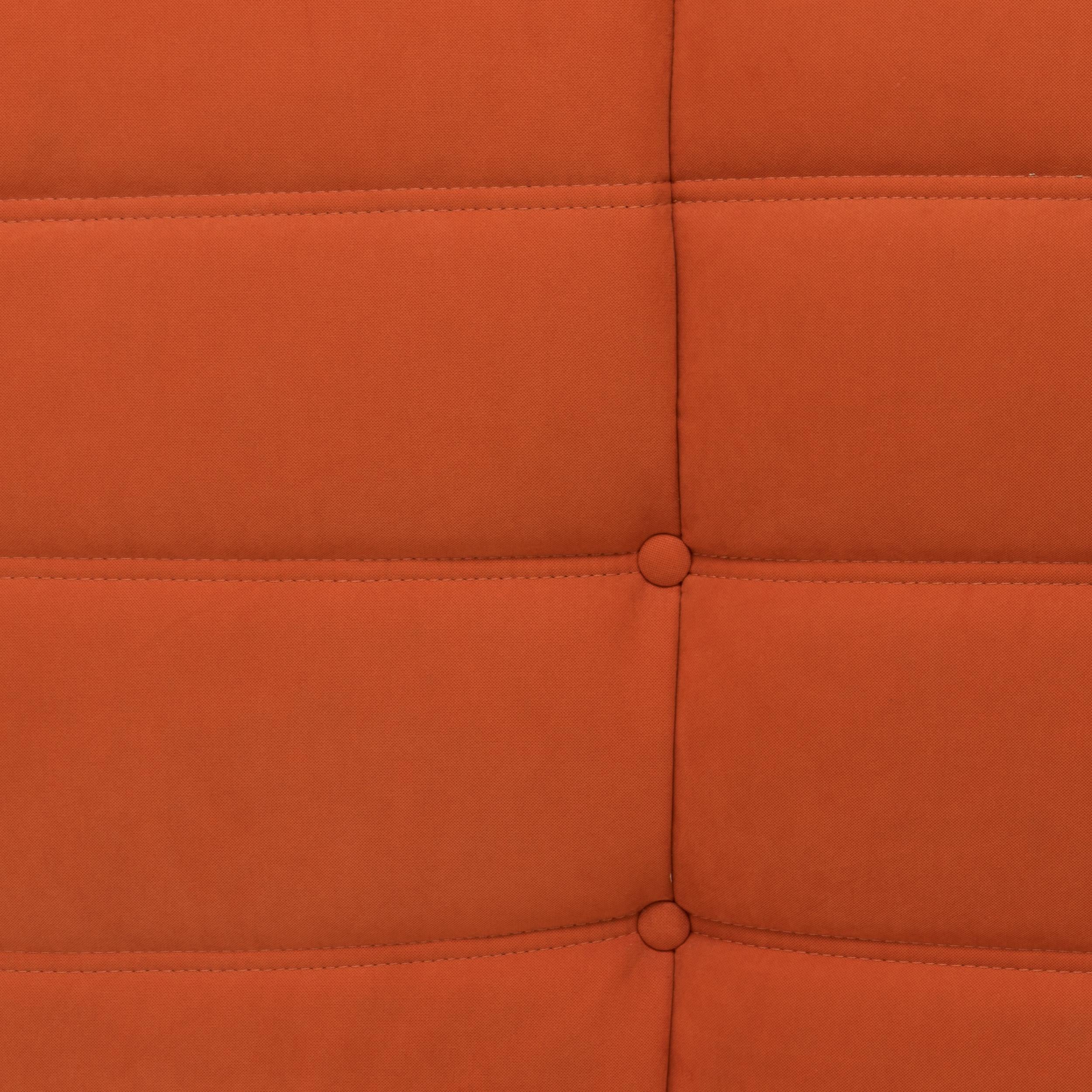 Togo Orange Fabric Sofa by Michel Ducaroy for Ligne Roset, Three-Piece Set 3