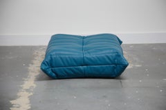 'Togo' Ottoman by Michel Ducaroy for Ligne Roset in Blue Leather