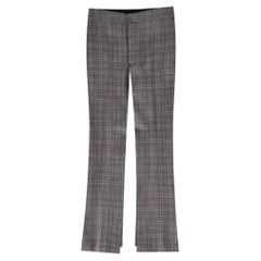 Togo Pulla Checked Wool Trousers With A Side Slit