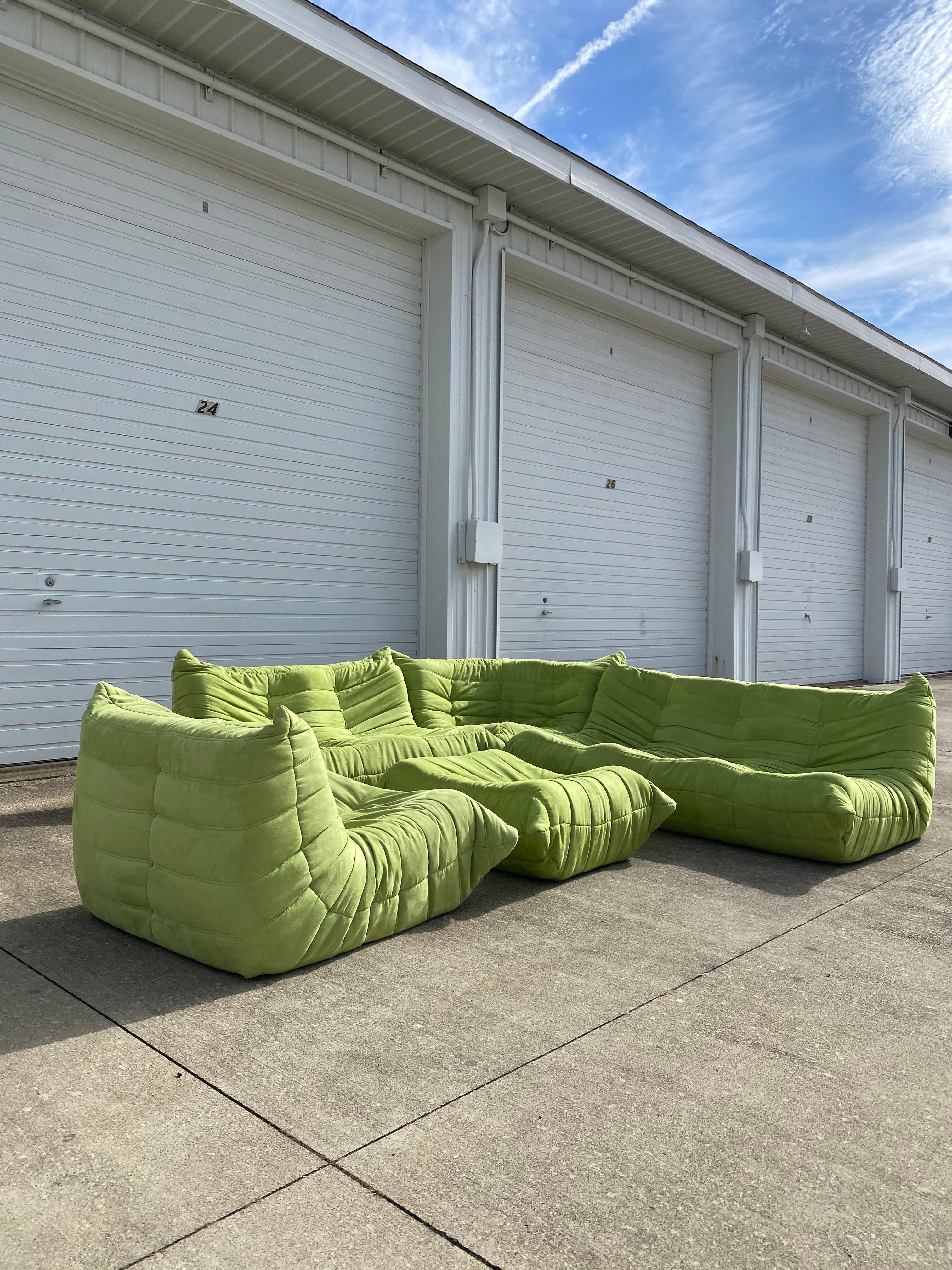 Contemporary Togo Sectional Set of 5 in Style of Michael Ducaroy