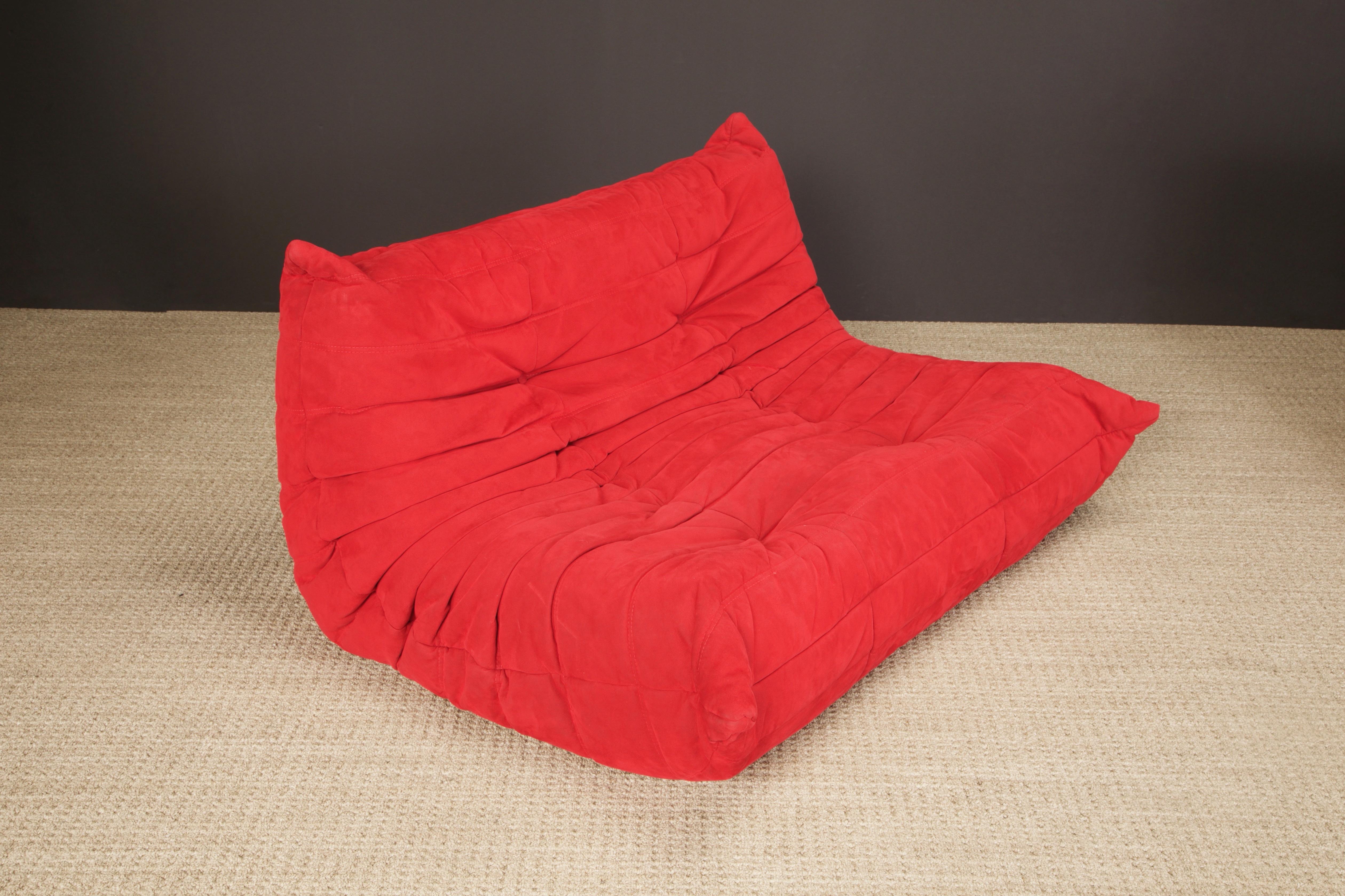 Ultrasuede 'Togo' Sectional Sofa Set by Michel Ducaroy for Ligne Roset, Signed