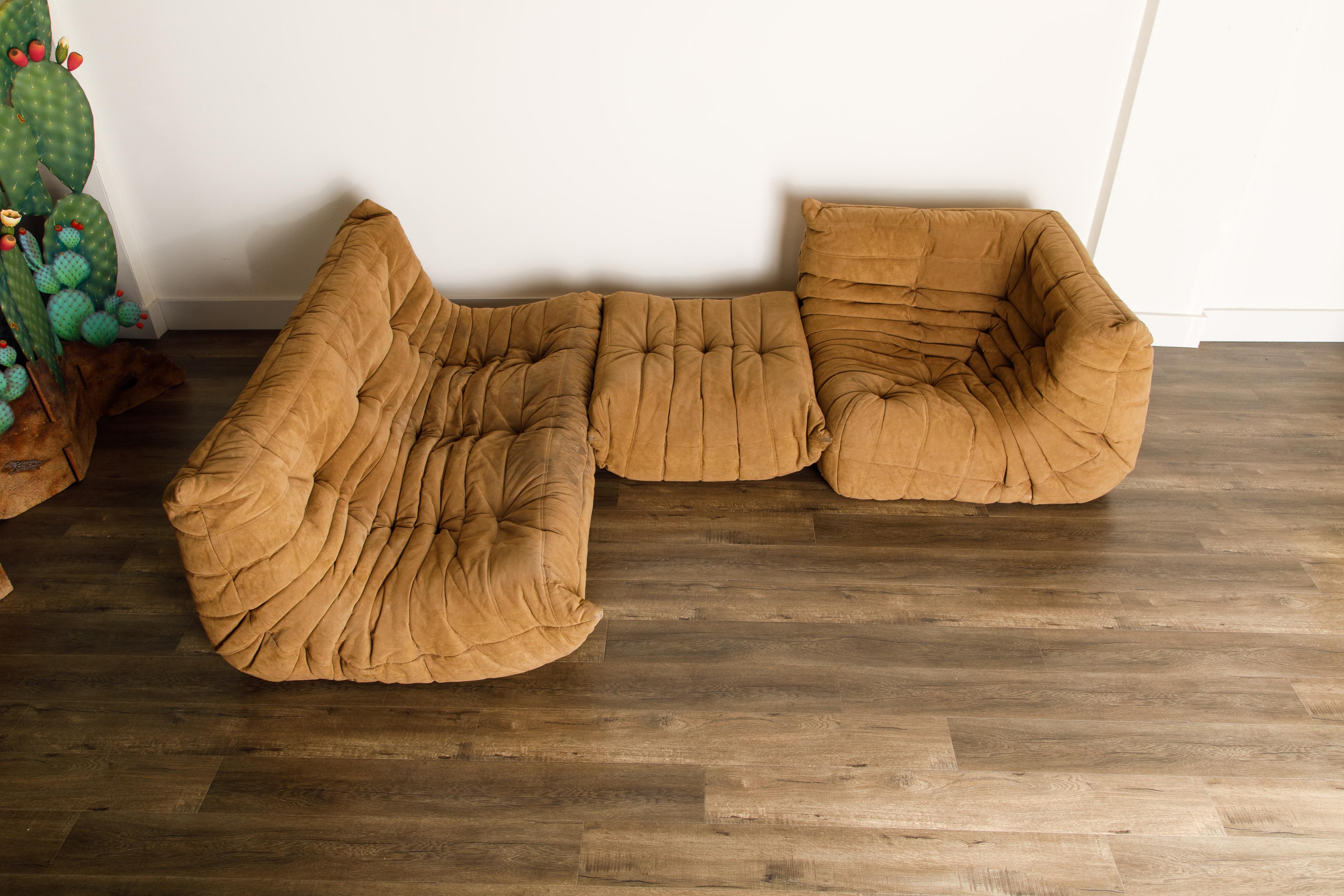 'Togo' Sectional Sofa Set by Michel Ducaroy for Ligne Roset, Signed In Good Condition In Los Angeles, CA