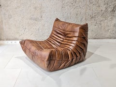 Togo Set in Brown Leather by Michel Ducaroy for Ligne Roset