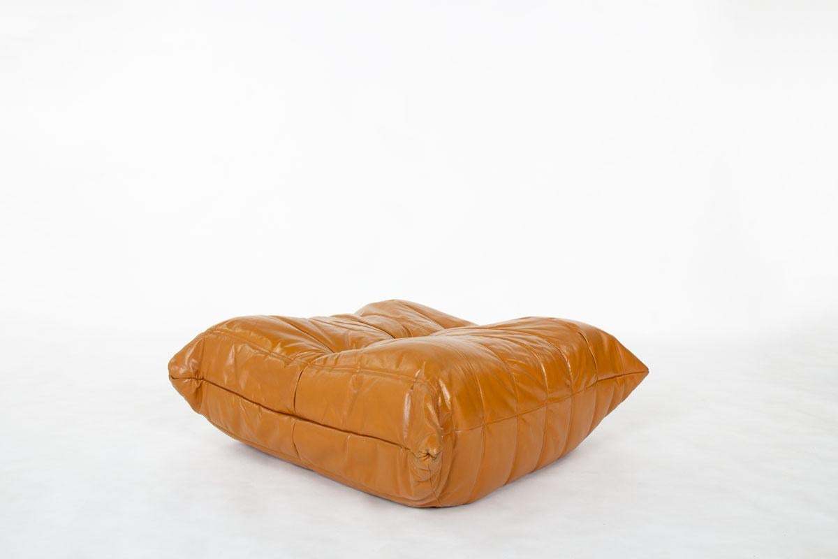 Conjunto Togo de cuero marrón de Michel Ducaroy para Ligne Roset, Francia, años 70 en venta 4