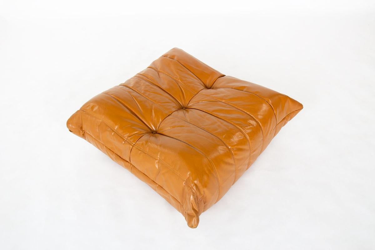 Conjunto Togo de cuero marrón de Michel Ducaroy para Ligne Roset, Francia, años 70 en venta 5