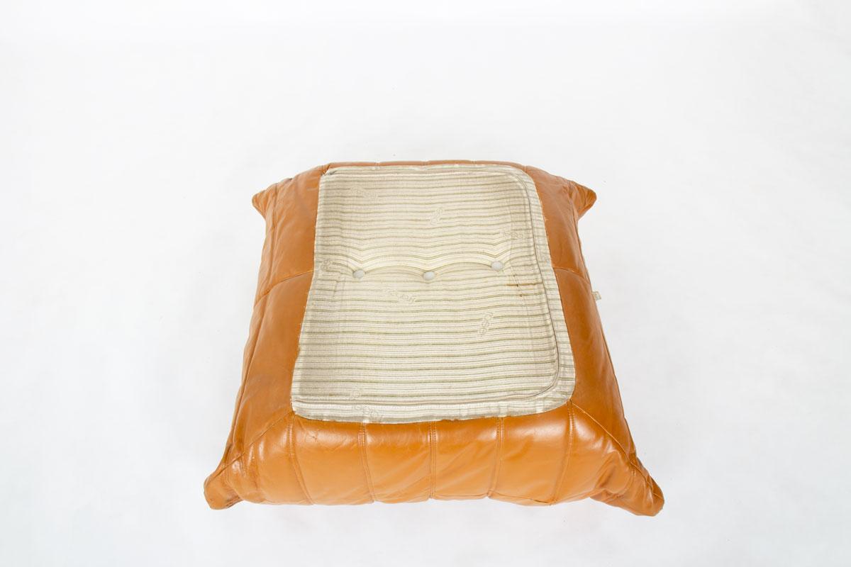 Conjunto Togo de cuero marrón de Michel Ducaroy para Ligne Roset, Francia, años 70 en venta 6