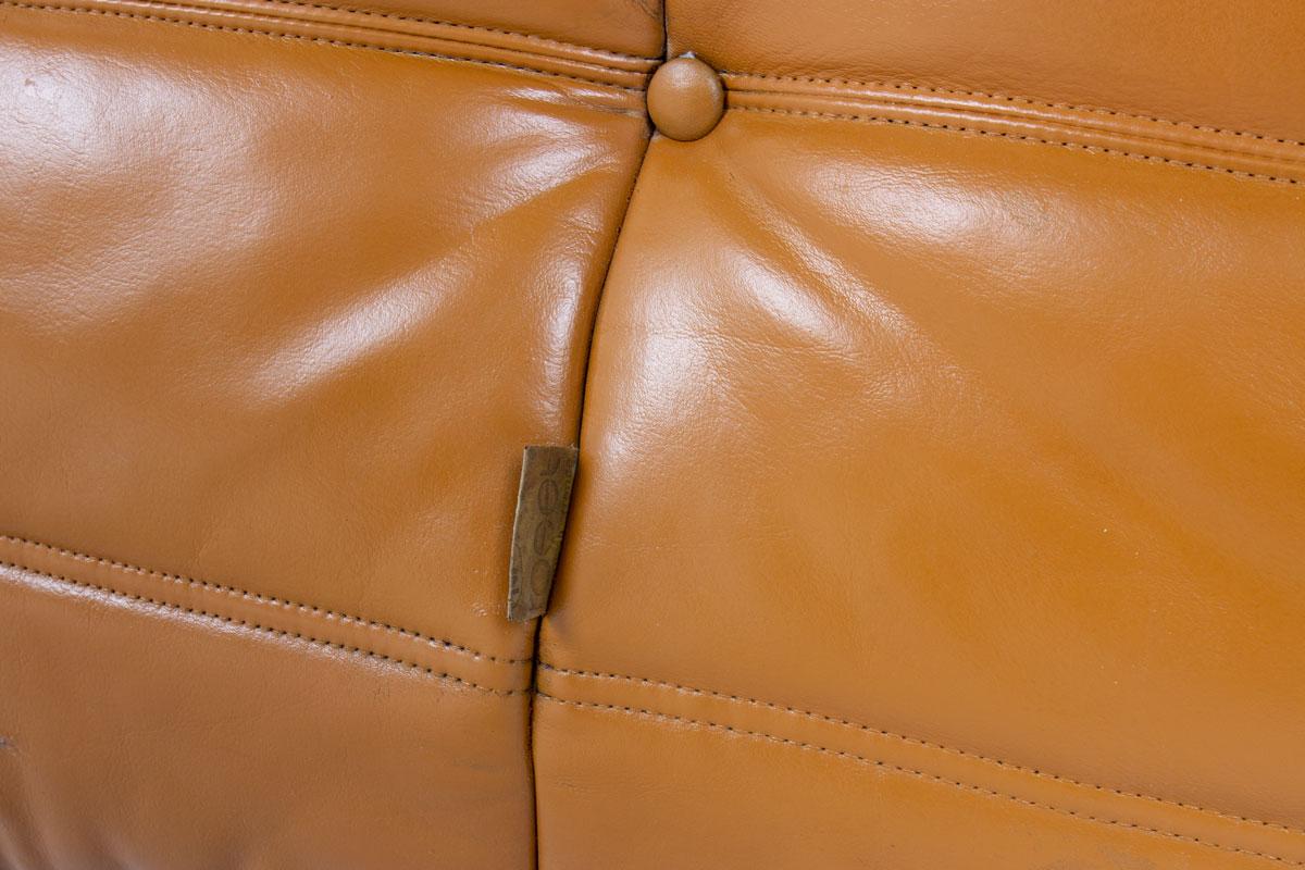 Conjunto Togo de cuero marrón de Michel Ducaroy para Ligne Roset, Francia, años 70 en venta 10