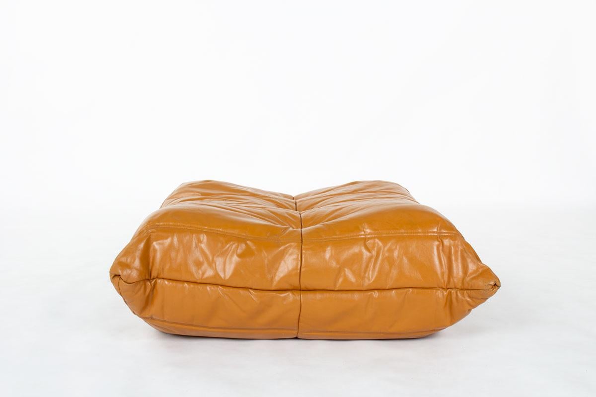 Conjunto Togo de cuero marrón de Michel Ducaroy para Ligne Roset, Francia, años 70 en venta 3