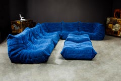 'Togo' Seven-Piece Sectional Sofa Set by Michel Ducaroy for Ligne Roset, Signed