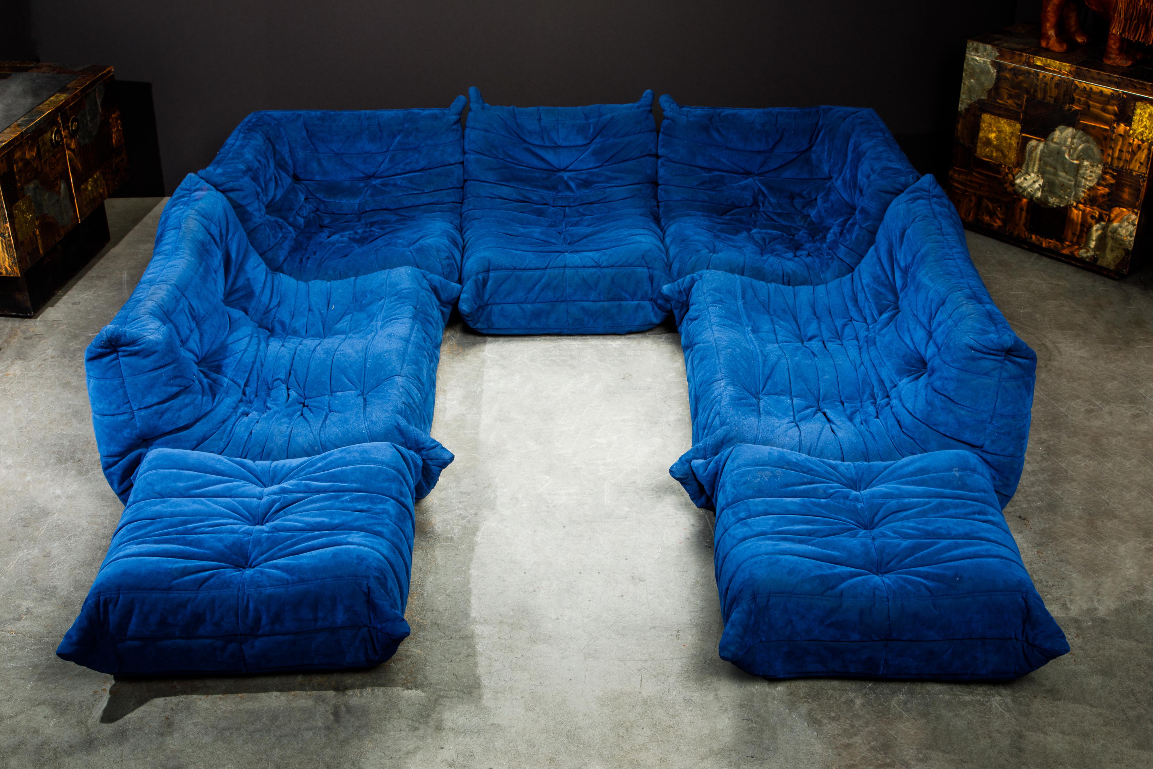 Modern 'Togo' Seven-Piece Sectional Sofa Set by Michel Ducaroy for Ligne Roset, Signed