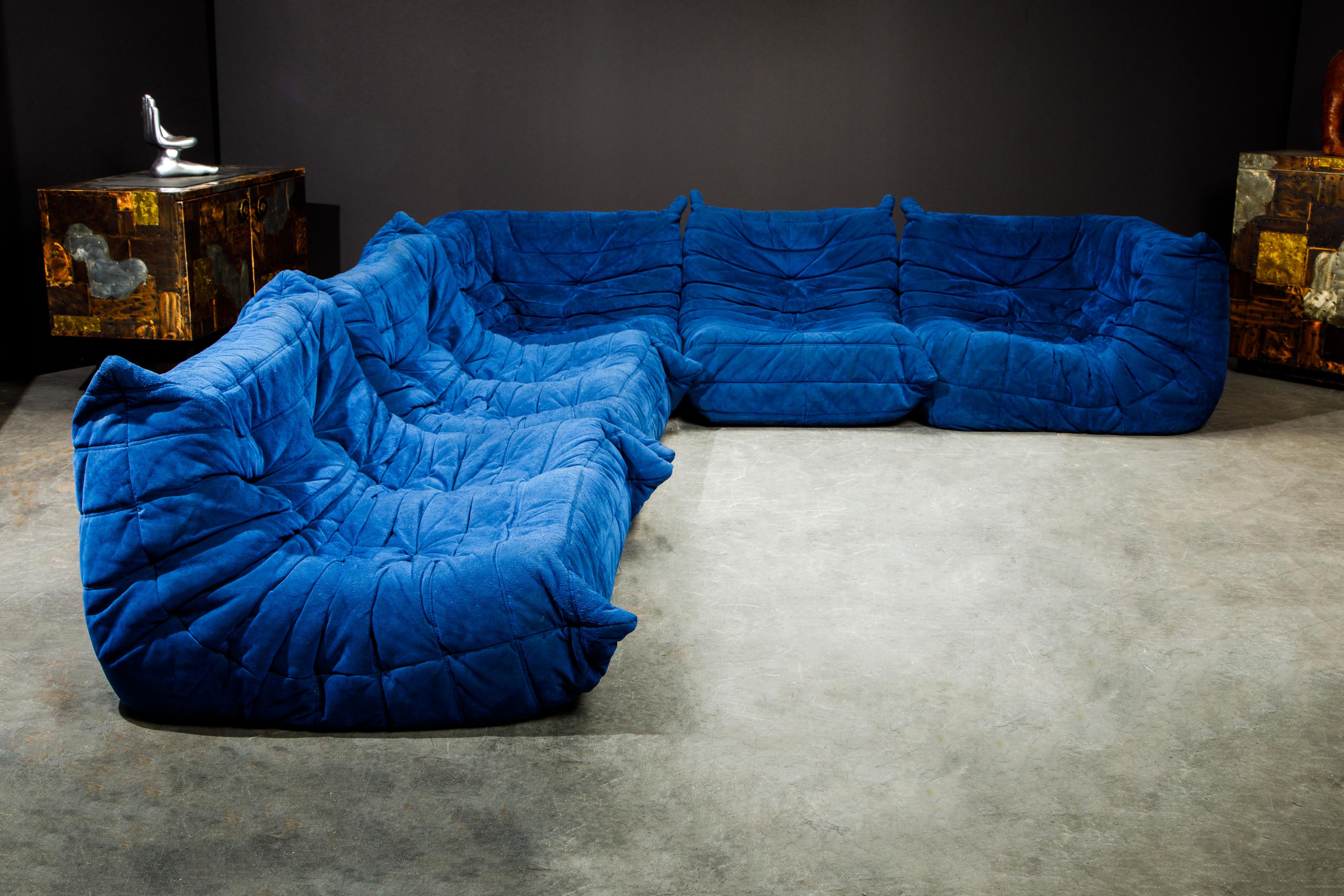 Contemporary 'Togo' Seven-Piece Sectional Sofa Set by Michel Ducaroy for Ligne Roset, Signed