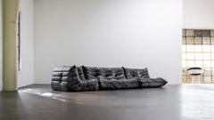 Togo Sofa, 1974 by Michel Ducaroy + Ligne Roset, Giant Landscape, Black Leather