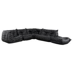Togo Sofa, 1974 by Michel Ducaroy + Ligne Roset, Giant Landscape, Black Leather