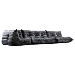 Togo Sofa, 1974 by Michel Ducaroy + Ligne Roset, Giant Landscape, Black Leather