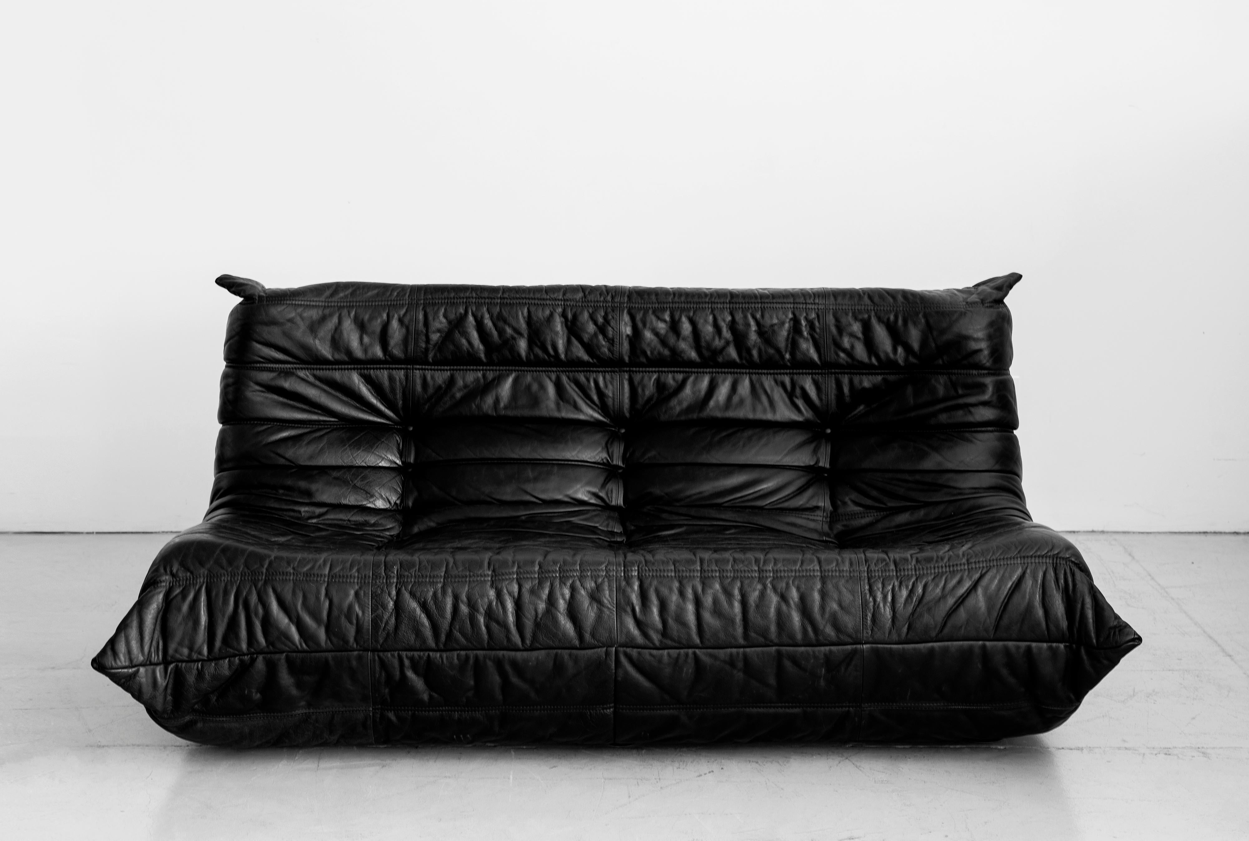 Amazing black leather sofa from the 