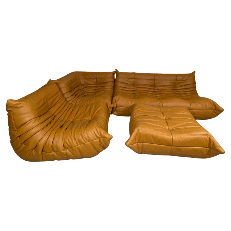 Naturel leather 'Togo' sofa by Michel Ducaroy for Ligne Roset