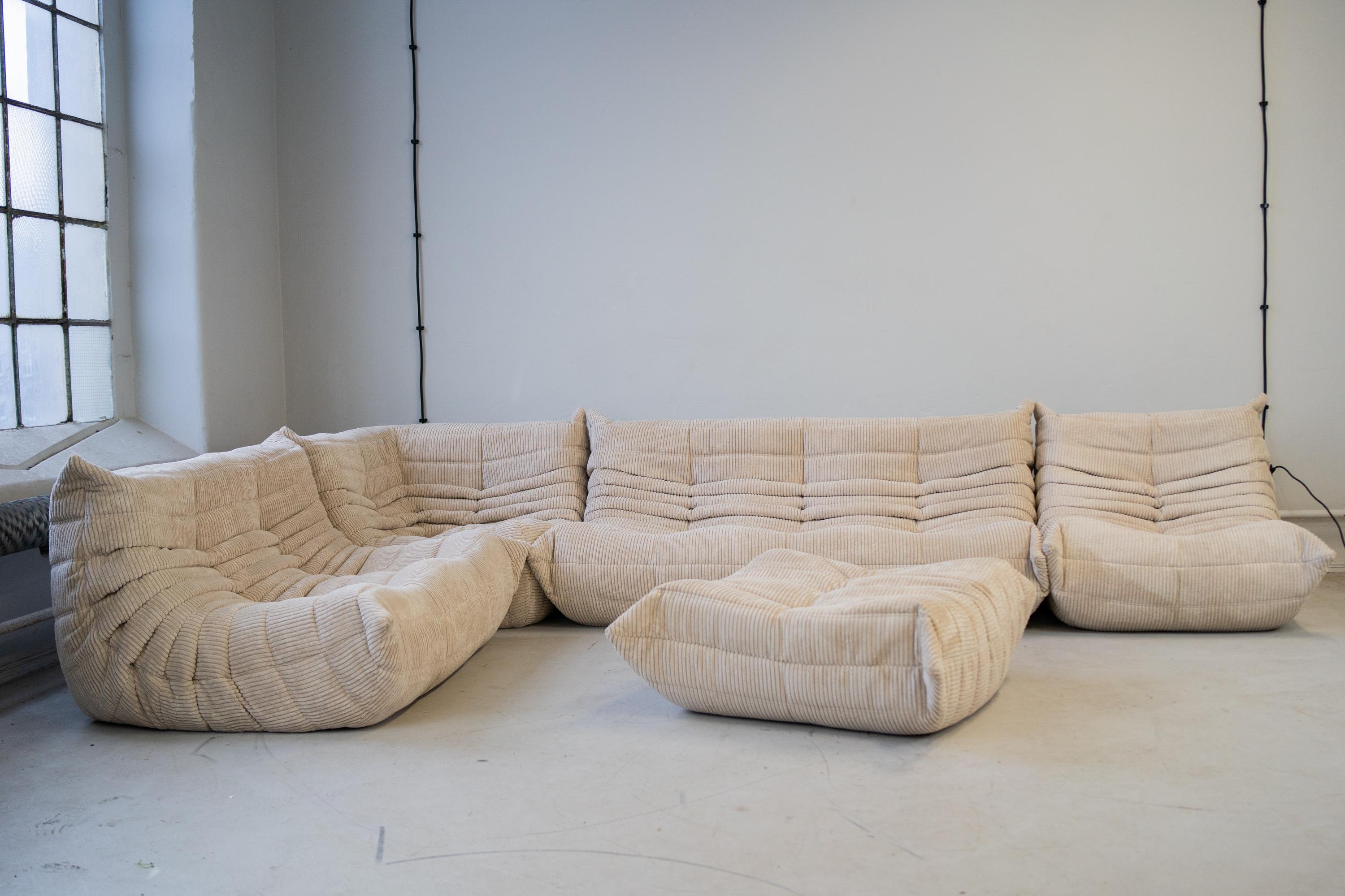 Togo Sofa by Michel Ducaroy for Ligne Roset, Set of 5 For Sale 9
