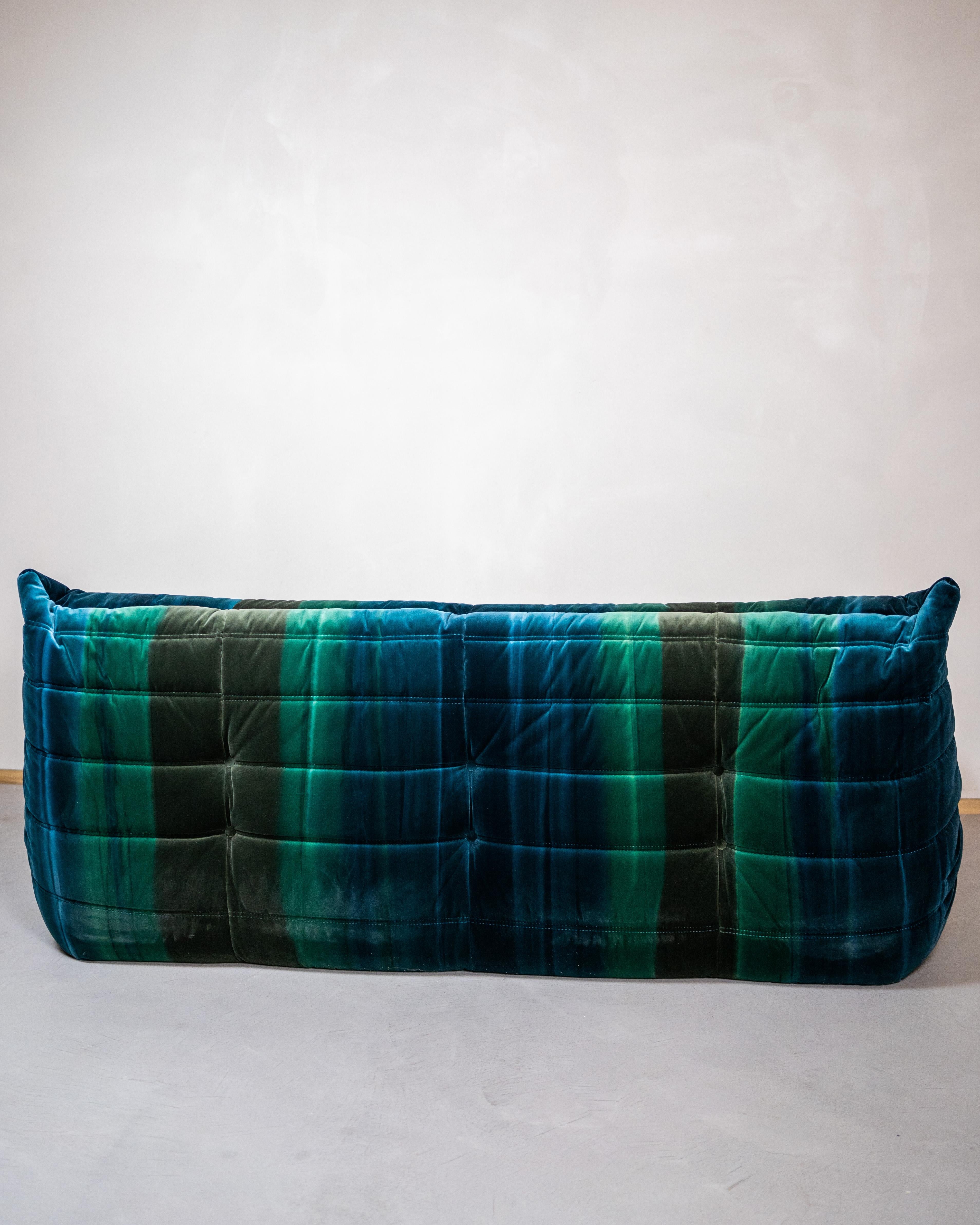 French Togo Sofa in Velvet by Michel Ducaroy for Ligne Roset