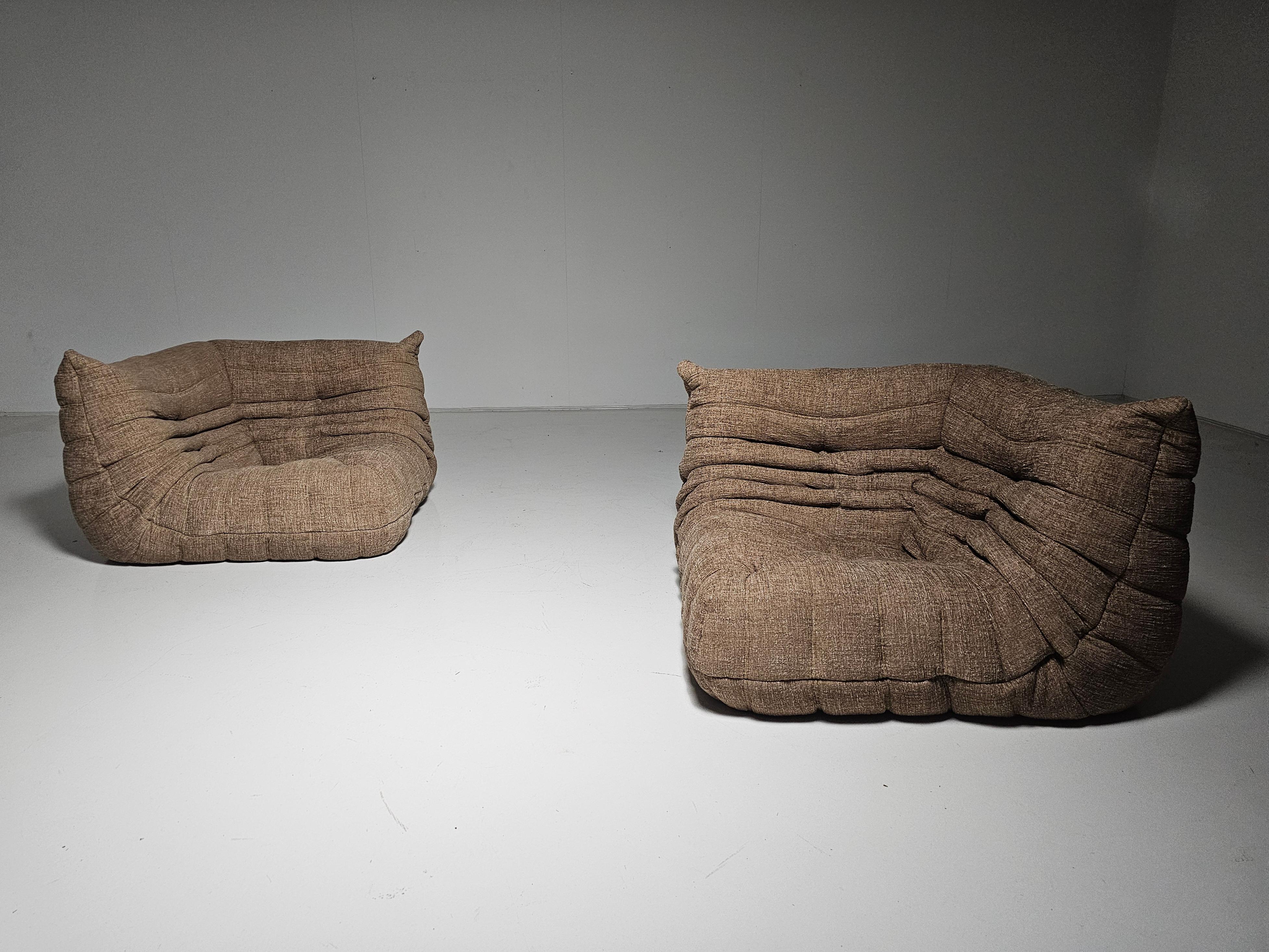 Fabric Togo Sofa/Lounge chairs by Michel Ducaroy for Ligne Roset, circa 1970s