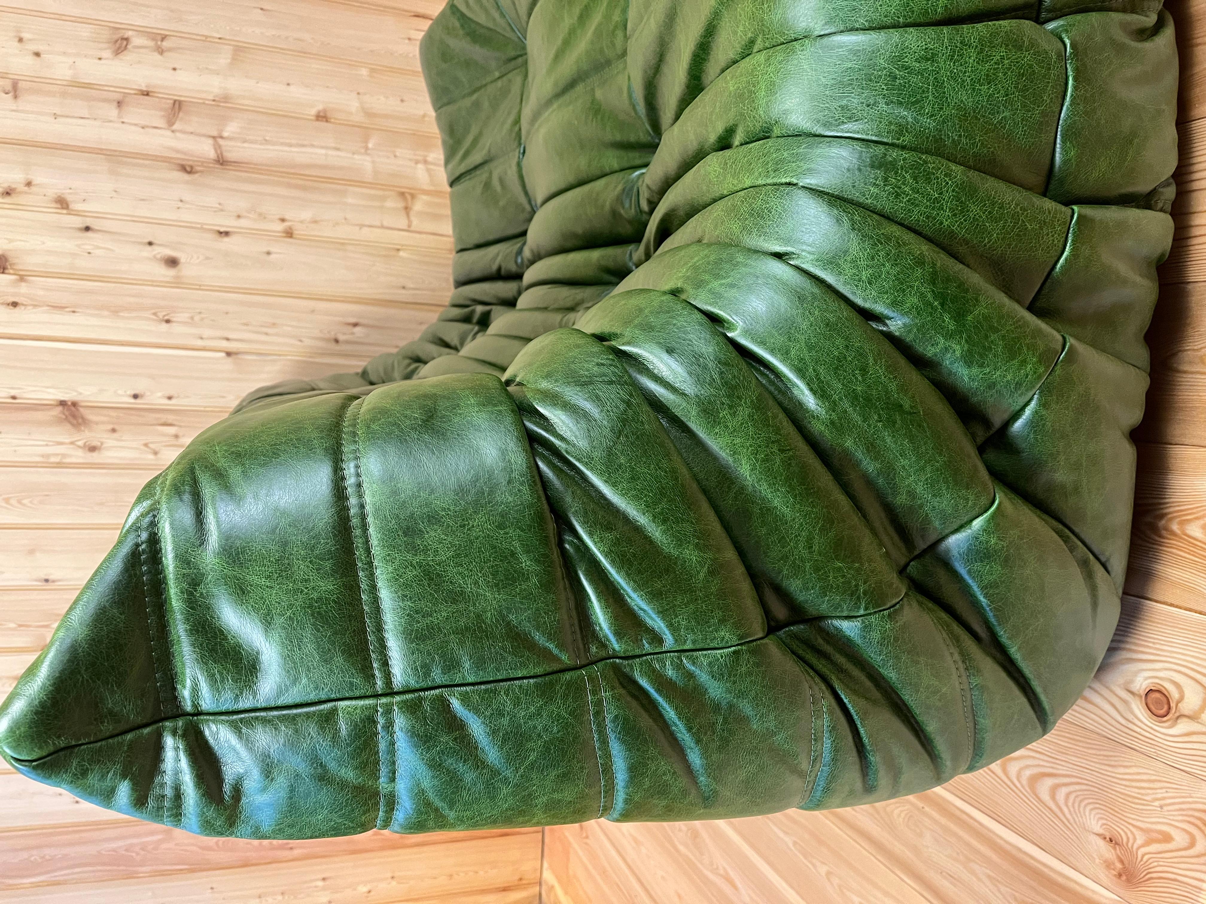 Leather Togo sofa Michel Ducaroy for Ligne Roset, 2seater