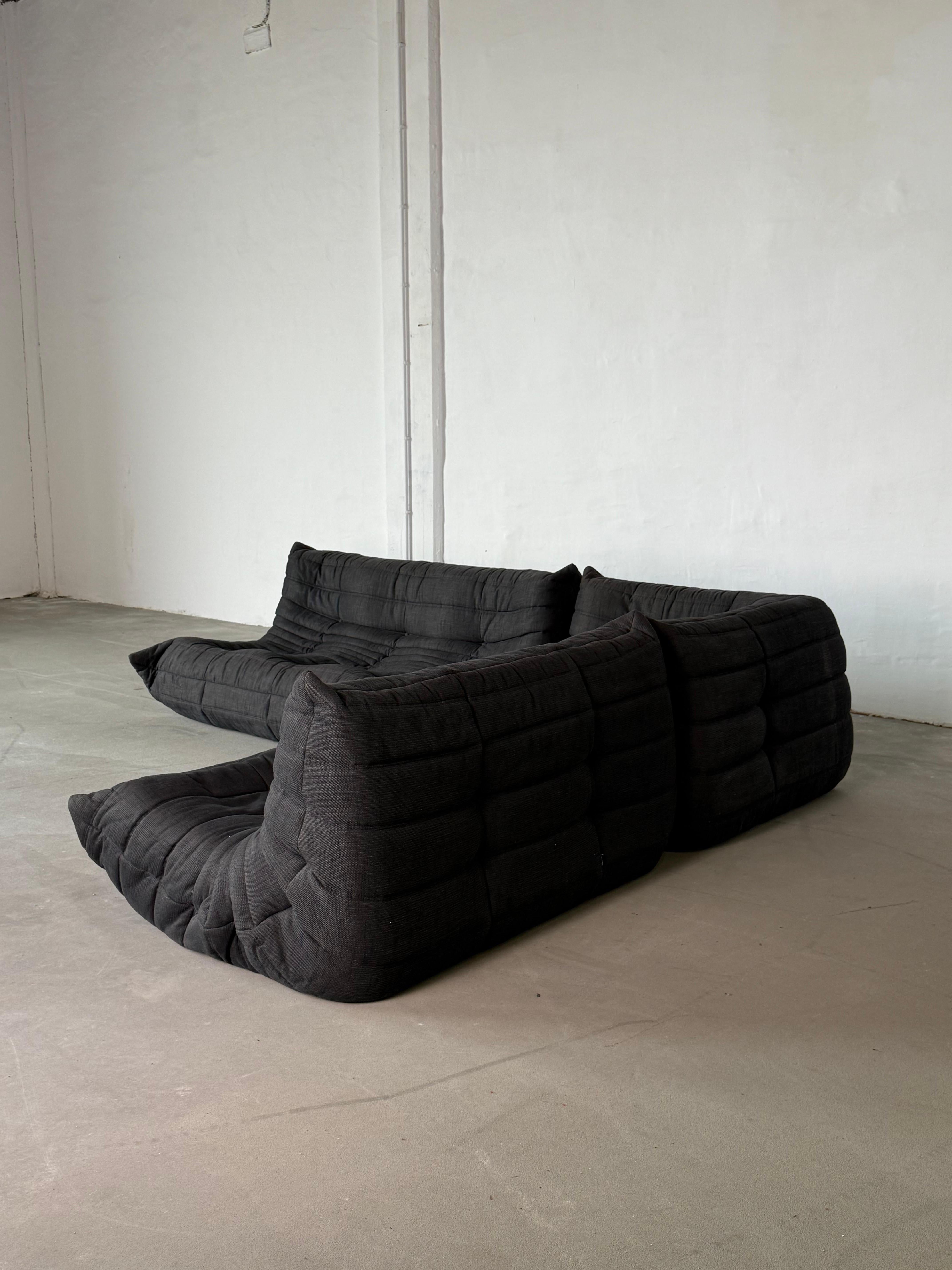 Francese Set di divani Togo di Ligne Roset, anni 2000, rivestimento originale in ciniglia in vendita