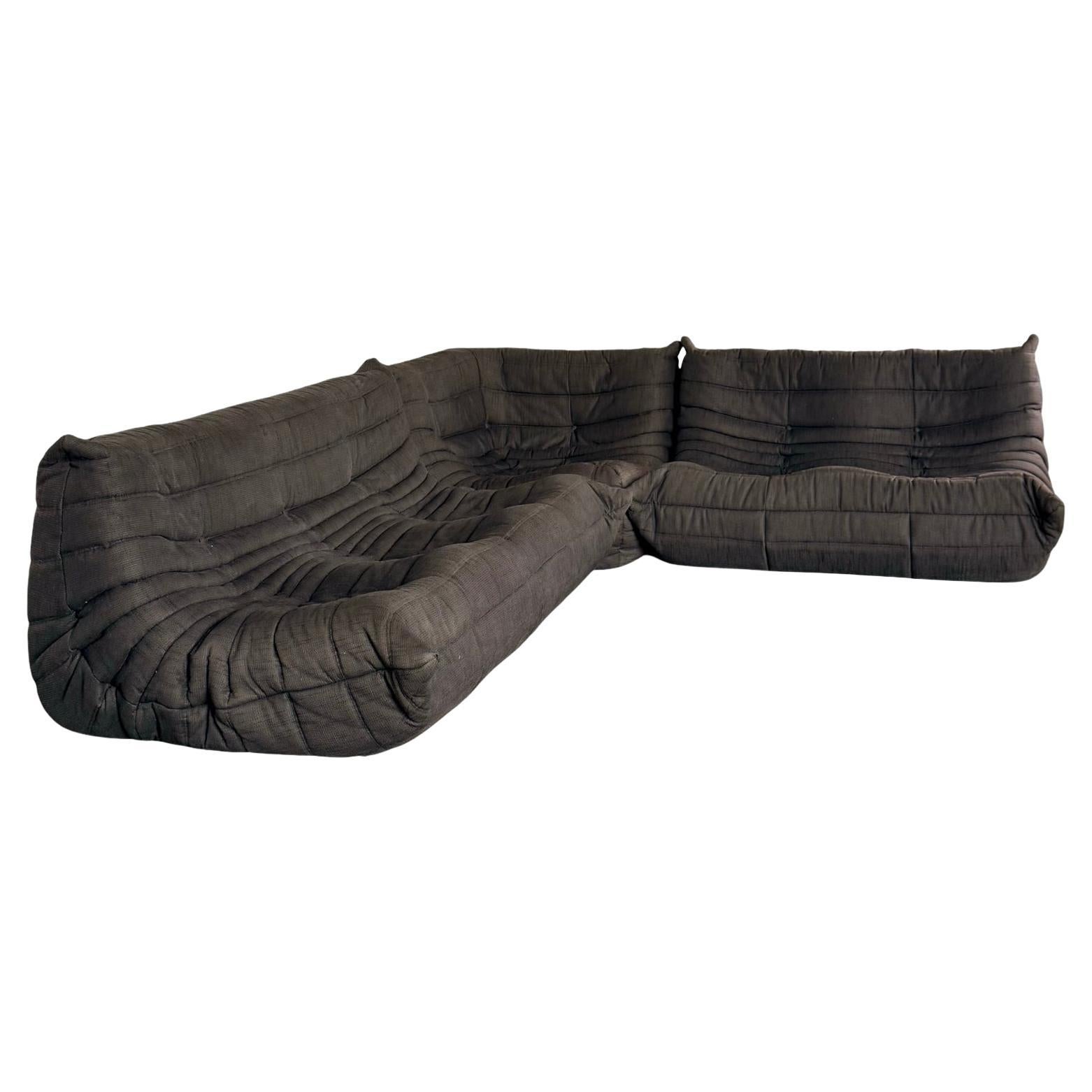 Set di divani Togo di Ligne Roset, anni 2000, rivestimento originale in ciniglia in vendita