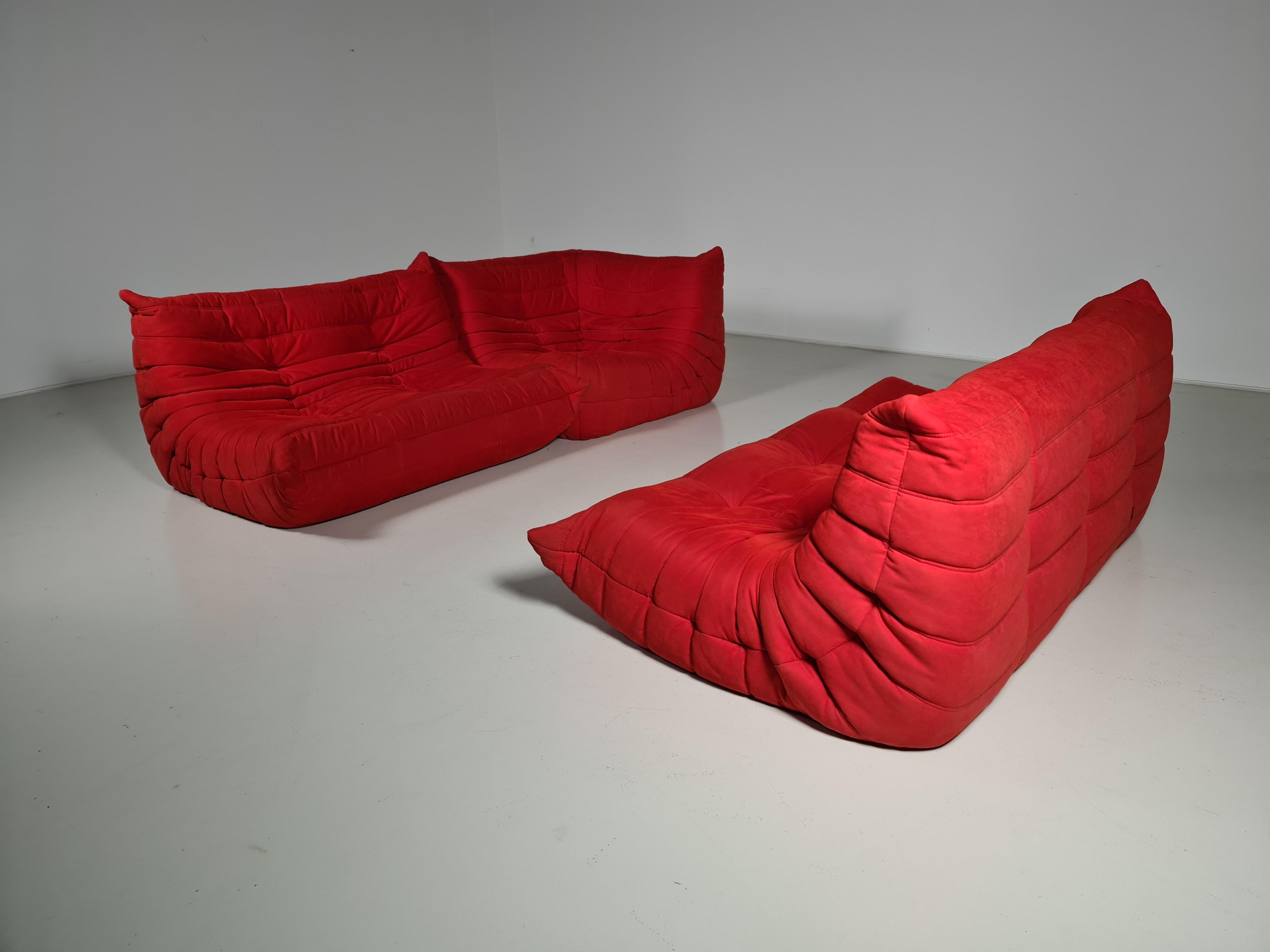 Wool Togo Sofa Set by Michel Ducaroy for Ligne Roset, 1980s