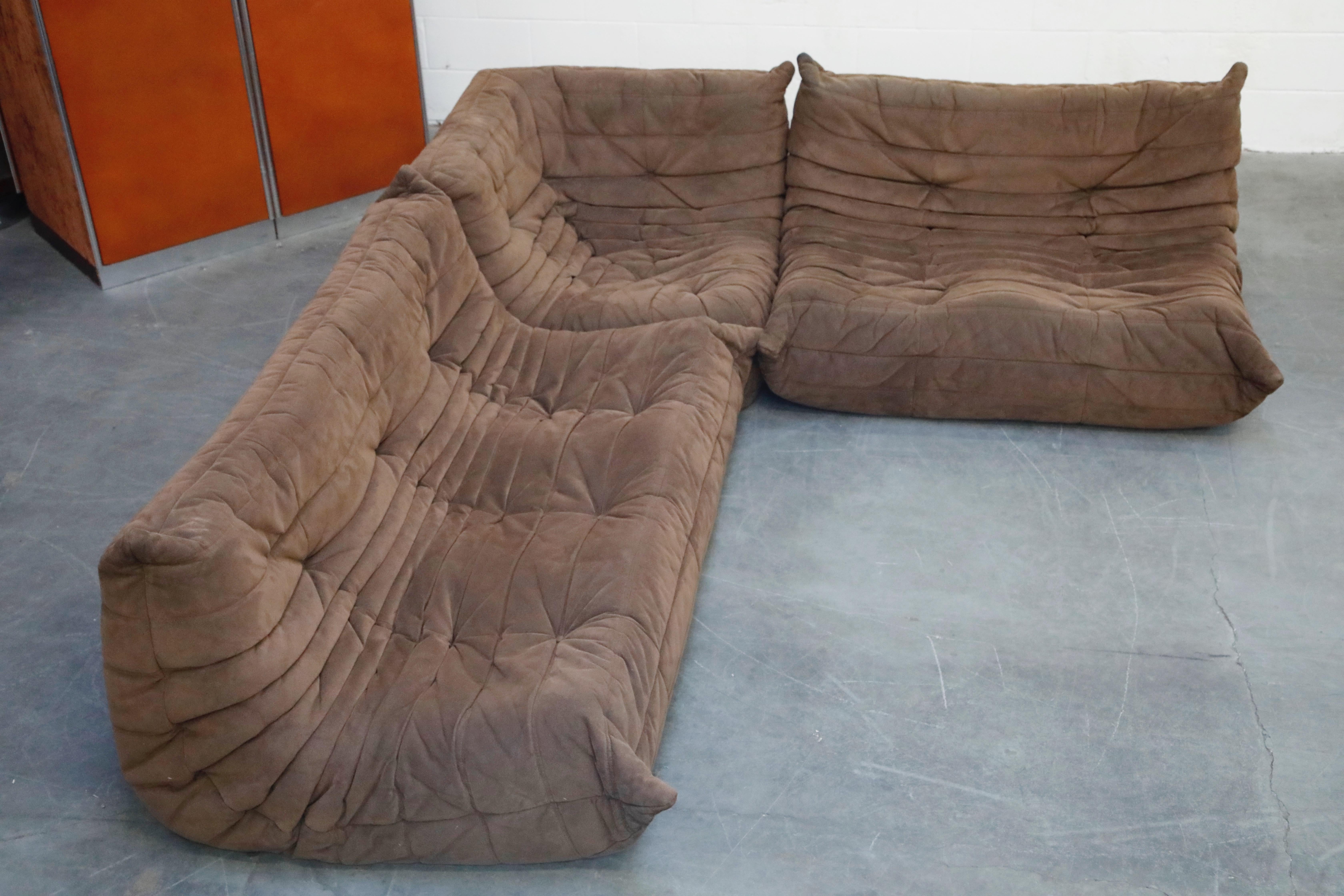 Late 20th Century 'Togo' Three-Piece Sectional Sofa Set by Michel Ducaroy for Ligne Roset, Signed