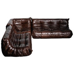 Vintage 'Togo' Three-Piece Sectional Sofa Set by Michel Ducaroy for Ligne Roset, Signed