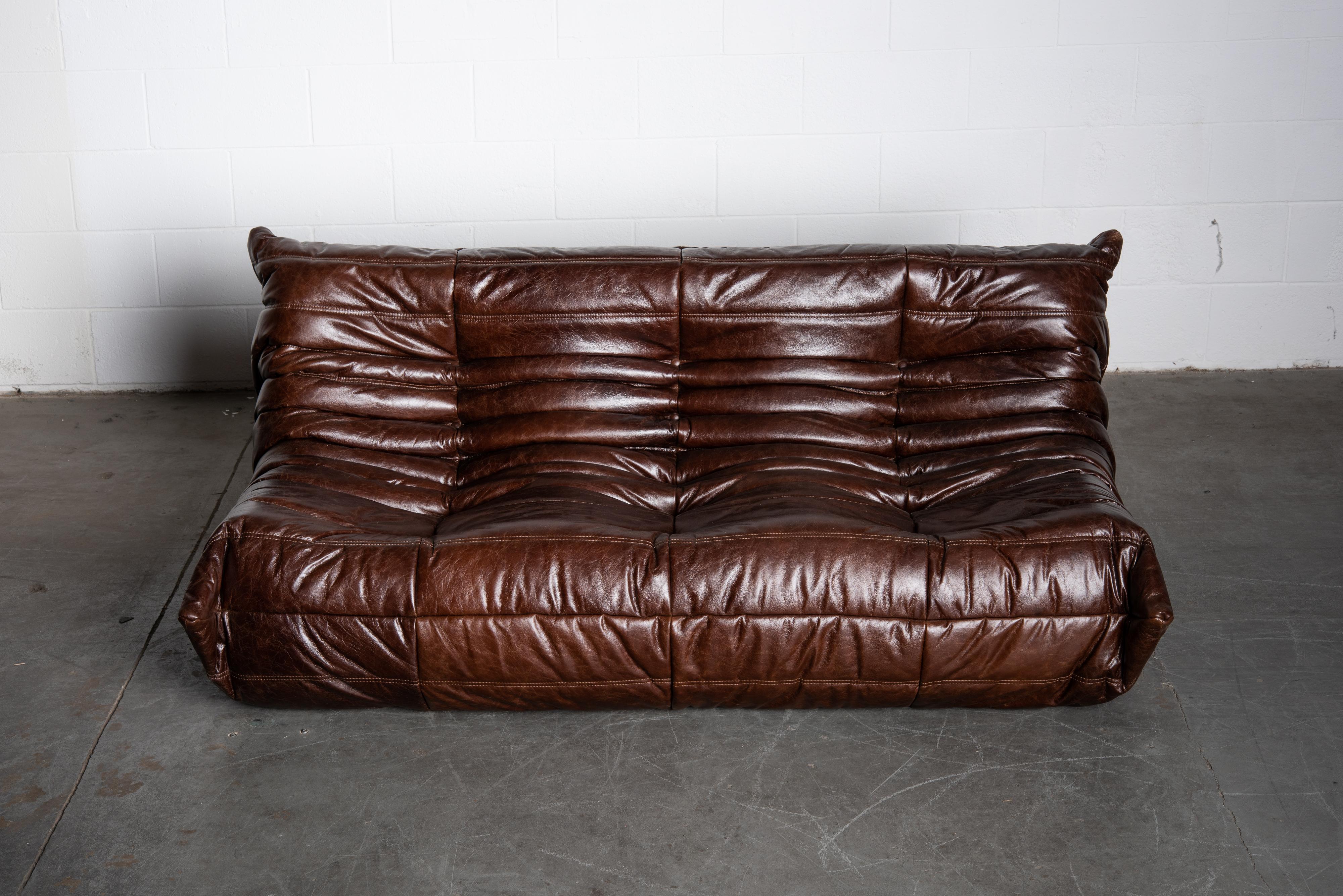 Modern 'Togo' Three Seat Sofa Set by Michel Ducaroy for Ligne Roset, Signed