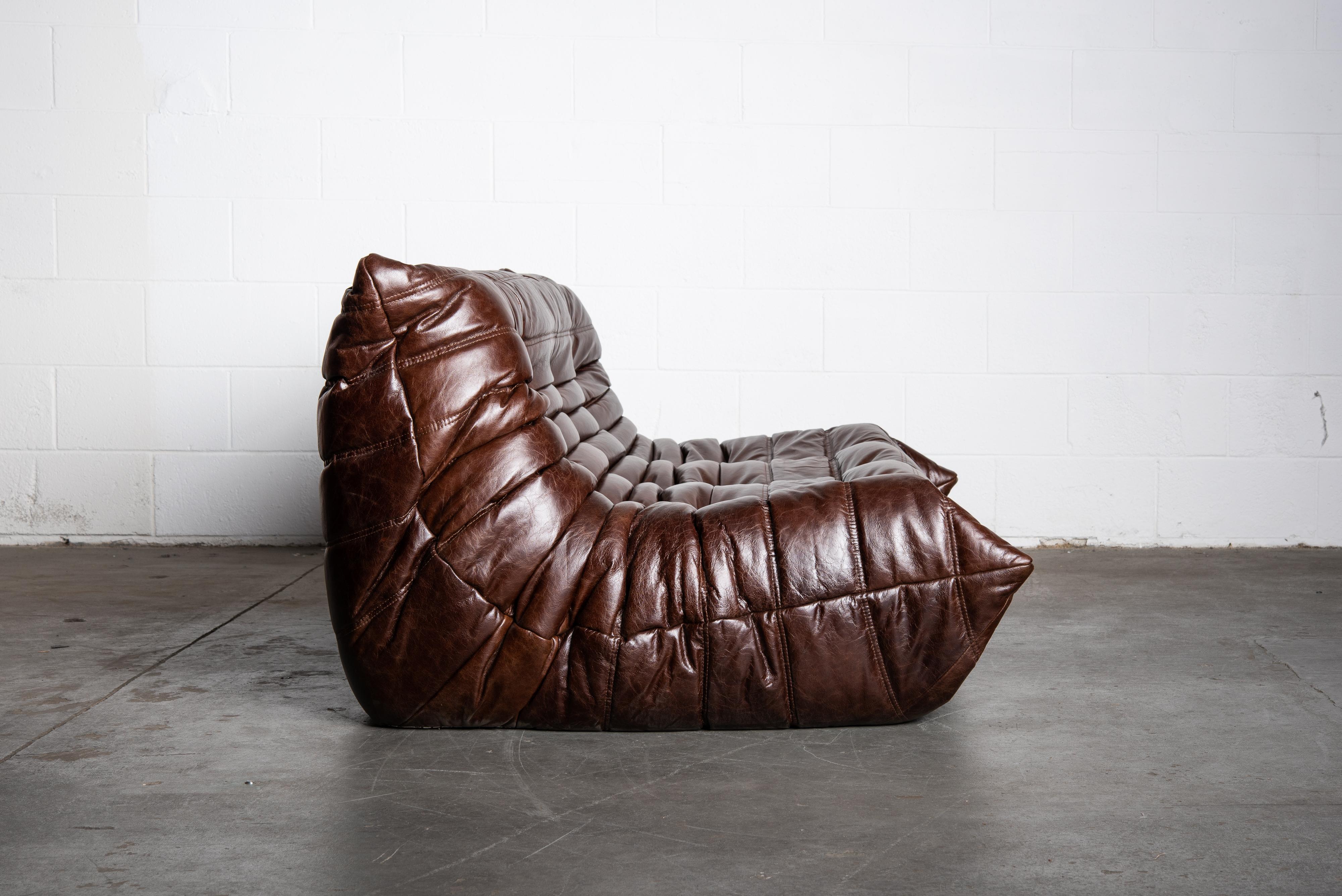 'Togo' Three Seat Sofa Set by Michel Ducaroy for Ligne Roset, Signed 1