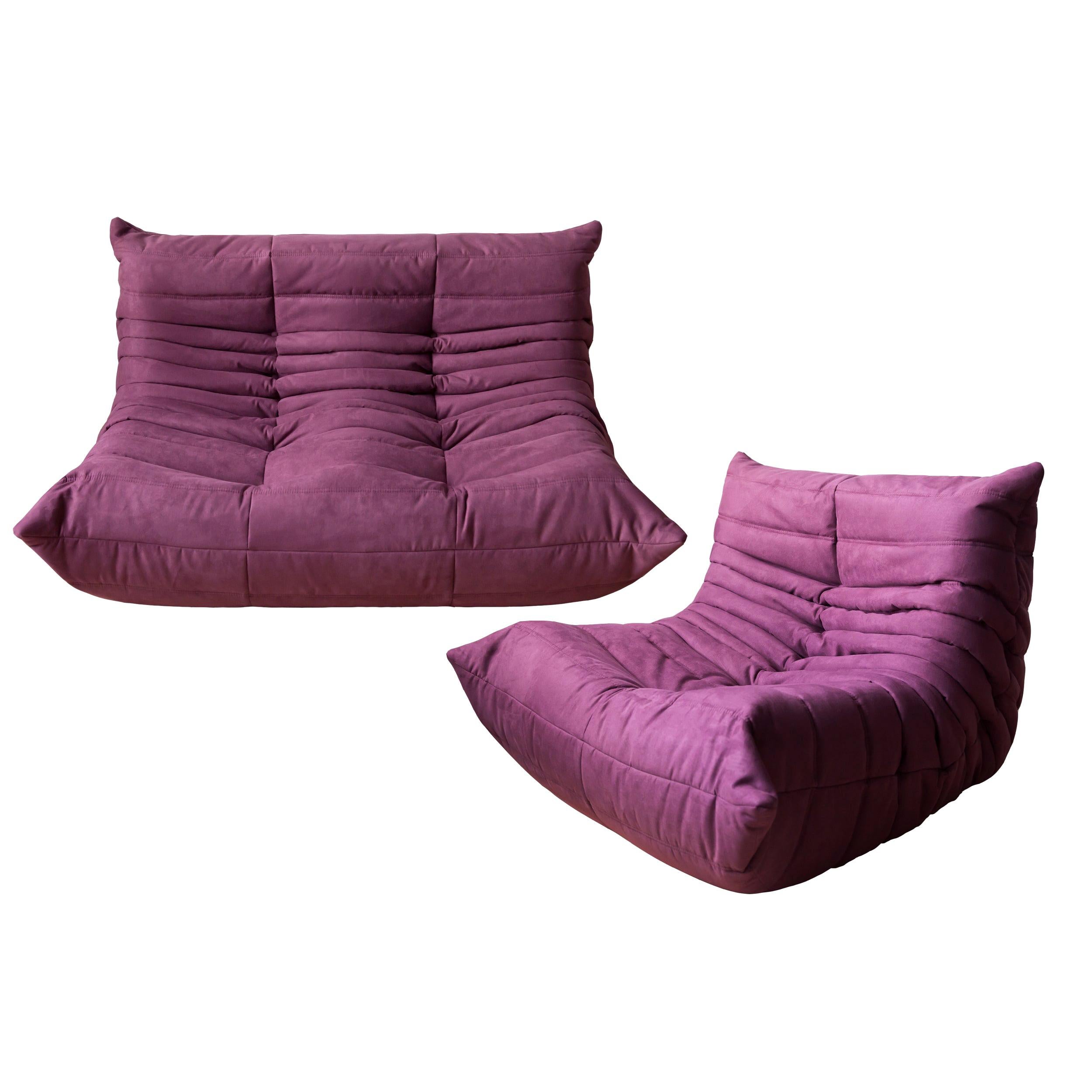 Togo Two-Piece Set, Design by Michel Ducaroy, Manufactured by Ligne Roset For Sale