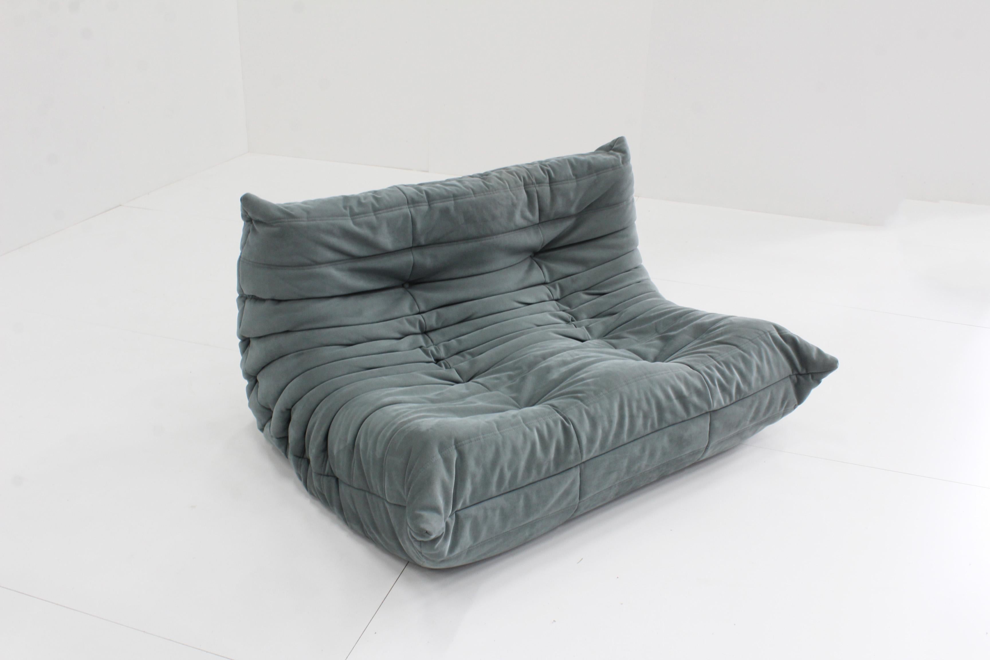 Togo Two Seater in Gray Alacantra by Michel Ducaroy for Ligne Roset, 2015 4