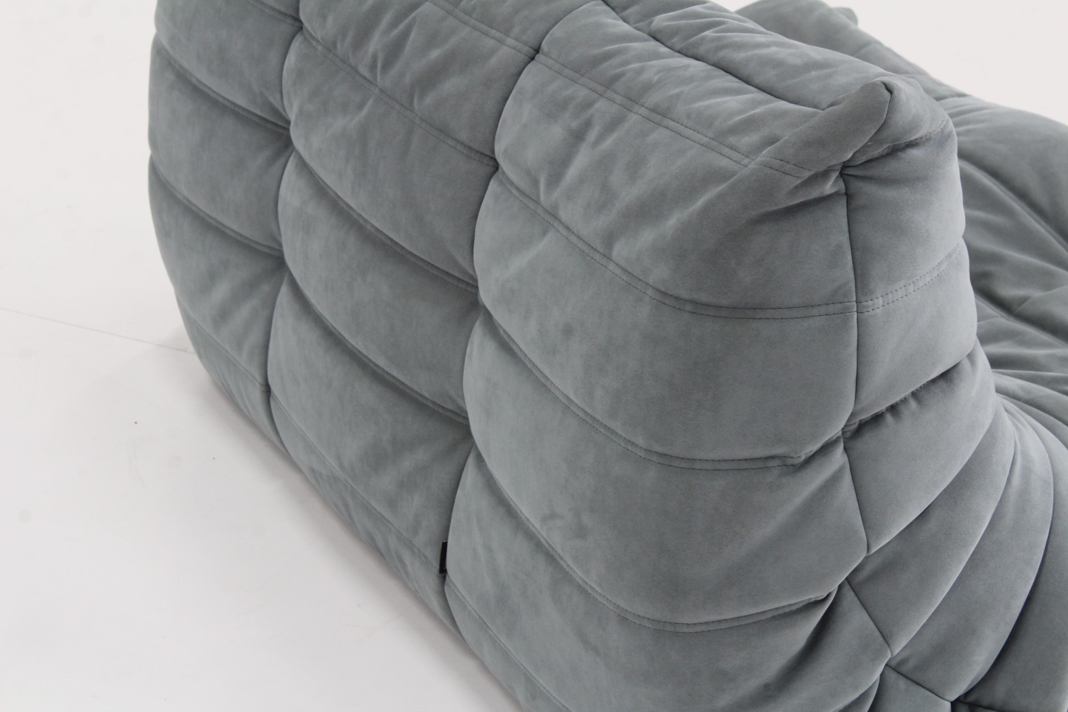 Fabric Togo Two Seater in Gray Alacantra by Michel Ducaroy for Ligne Roset, 2015