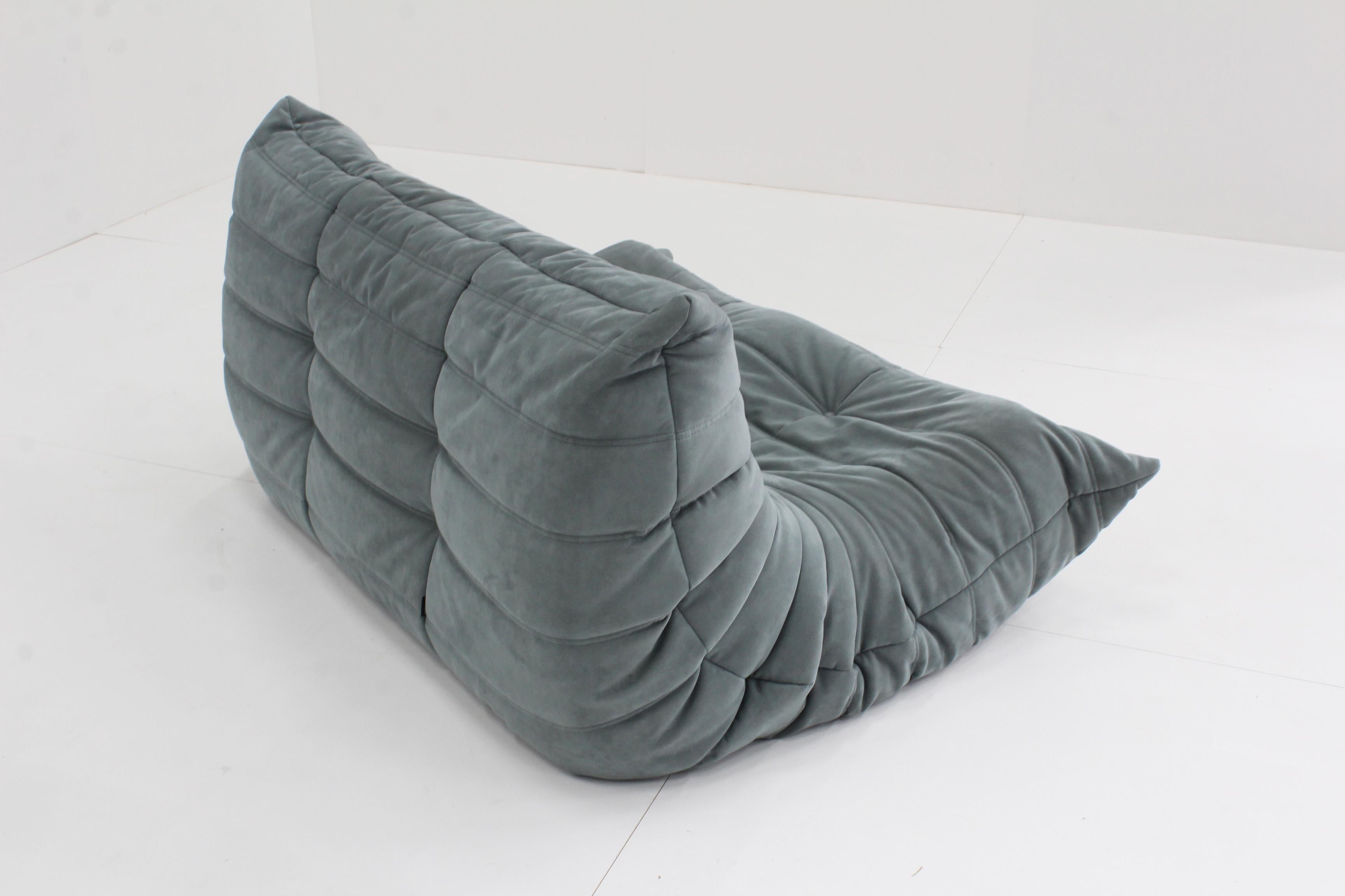 Togo Two Seater in Gray Alacantra by Michel Ducaroy for Ligne Roset, 2015 2