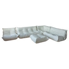 Togo White Leather Sofa Set by Michel Ducaroy for Ligne Roset