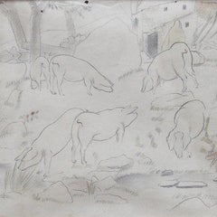 Togores Drawing on Paper for Kahnweilers Galerie Simon, 1927