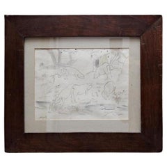 Togores Drawing on Paper for Kahnweilers Galerie Simon, 1927