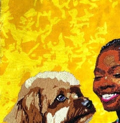 Thread of Companionship - 21st Century, Contemporary, Figurative, Dog, Women