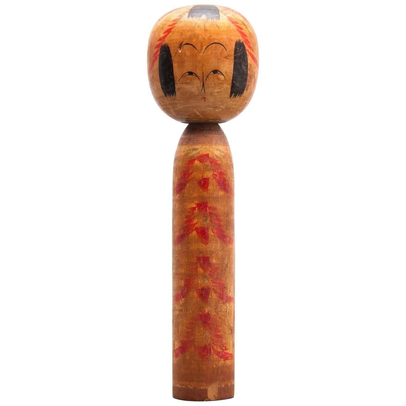 Wood Early 20th Century Tohgatta Kokeshi Doll: Handmade Japanese Artistry & Tradition For Sale