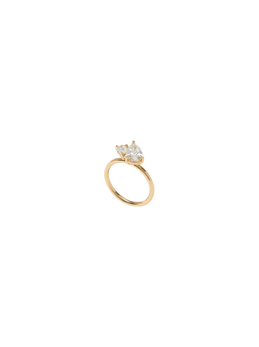En venta: Toi and moi anillo de oro de 14k con moissanitas pera  5
