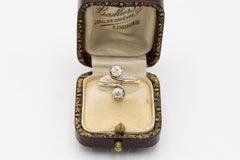 Toi et Moi 18K Ring with Old Brilliant-Cut Diamonds, 0.85 ct