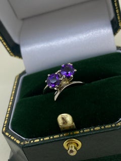 Toi et Moi 2-Stone Amethyst (0.90ct) Engagement Ring in 14K White Gold