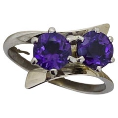 Toi et Moi 2-Stone Amethyst (0.90ct) Engagement Ring in 14K White Gold