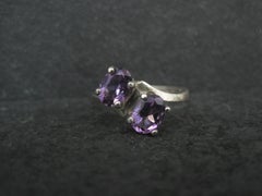 Toi et Moi Amethyst und Sterling Silber Ring Größe 6