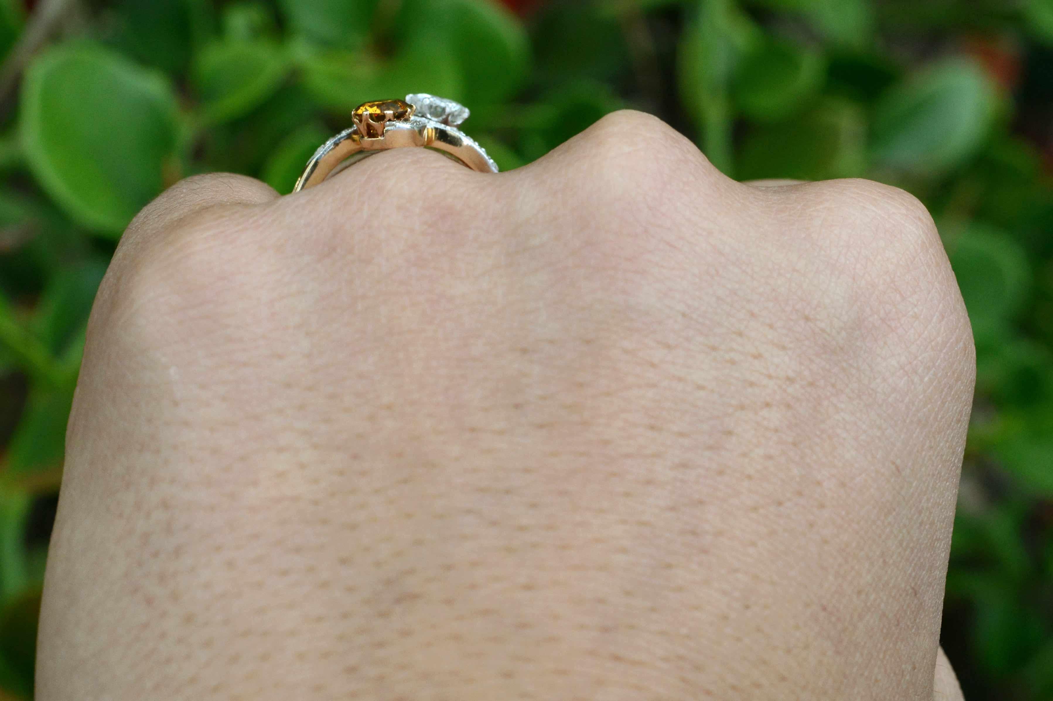 antique fancy color diamond engagement ring