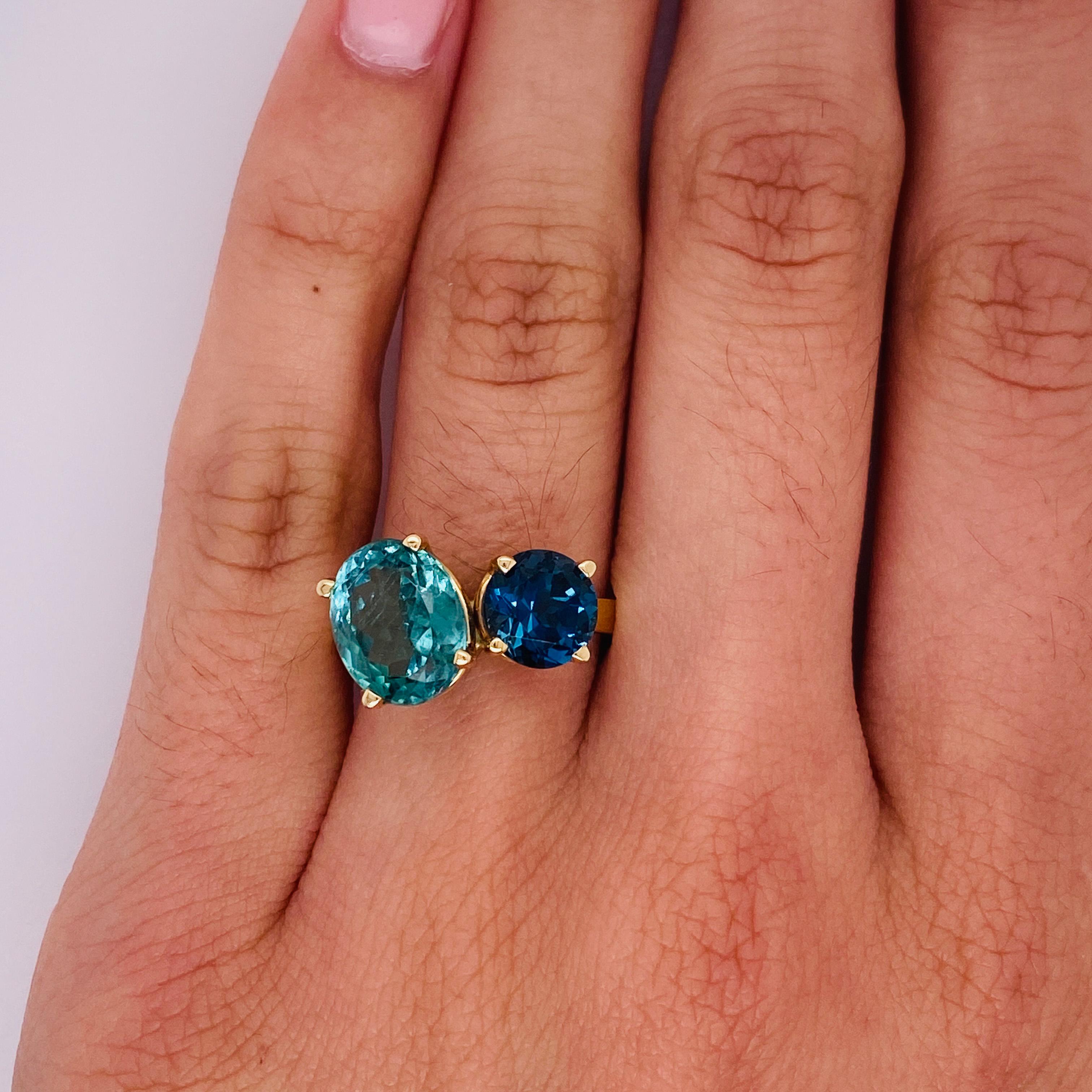 blue zircon stone ring