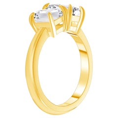 Toi Et Moi Emerald Cut and Princess Diamond Engagement Ring 1.00 Carat
