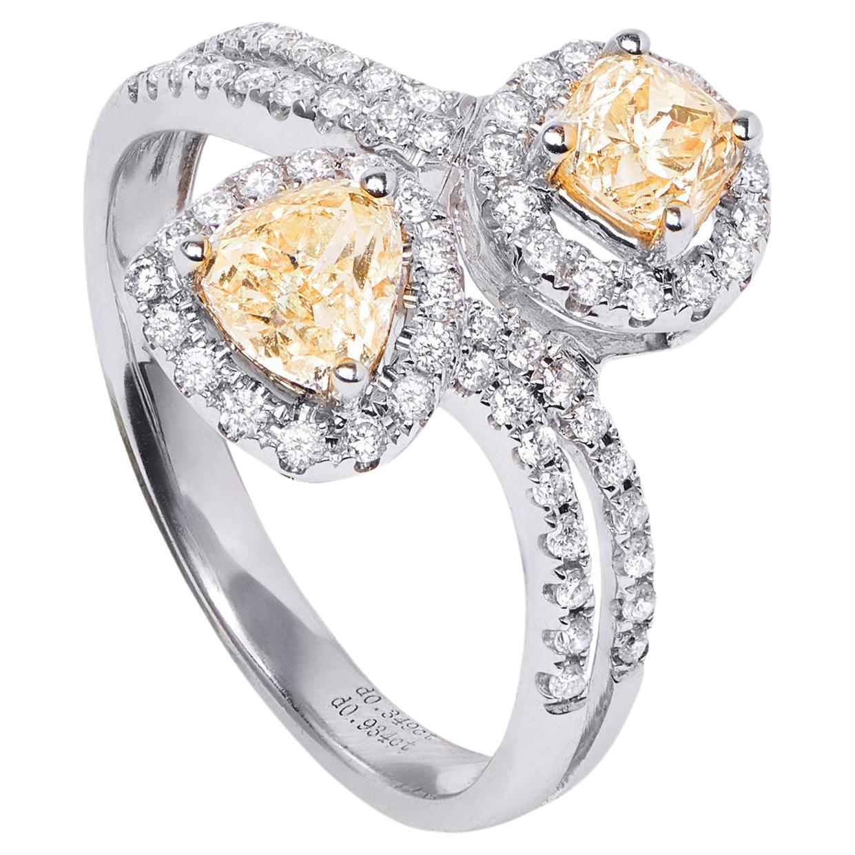 'Toi et Moi' Fancy Canary Yellow Diamond Ring